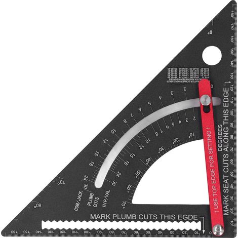règlesÉquerre de menuisier ajustable avec goniomètre, outil de traçage en aluminium pour angles précis. (1/5)