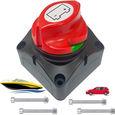 Interrupteur Isolateur de Batterie 12V 24V 48V, Coupe Batterie Commutateur de Déconnexion pour Camping Car Camion Voiture Bateau Auto Moto multicolore (1/5)