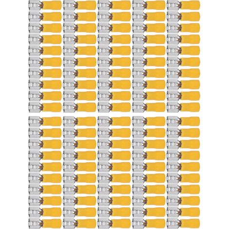 100 cosses femelles isolées à sertir pour fils électriques de section AWG 12-10 (4-6 mm²) (1/5)