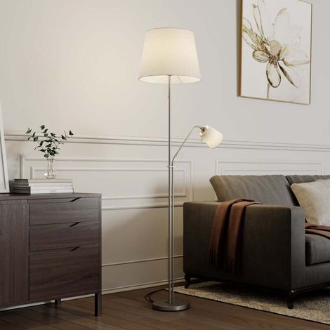 [GEBRAUCHT] B-Ware Lindby Stehleuchte Nantwin LED Stehlampe Lampe Leselampe nickel weiß 175cm (1/2)