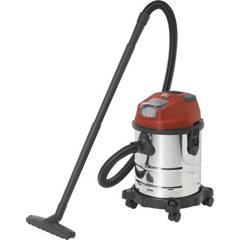[GEBRAUCHT] B-Ware TOOLCRAFT NTS-200 Akku Nass Trockensauger Staubsauger Edelstahlbehälter