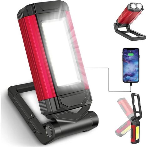Lampe de travail LED rechargeable magnétique 2200 mAh IPX6 USB C (1/5)