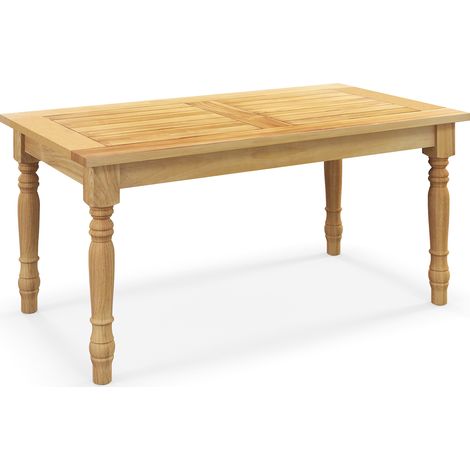 COSTWAY Patio Coffee Table Side Table Outdoor Rectangular Coffee Table-Natural (1/5)
