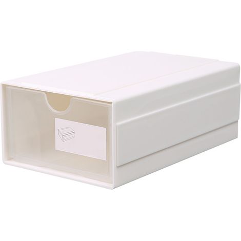 Organisateur de tiroir de bureau empilable et anti-poussière, grande capacité, pour maquillage, fournitures scolaires et de bureau. (1/5)