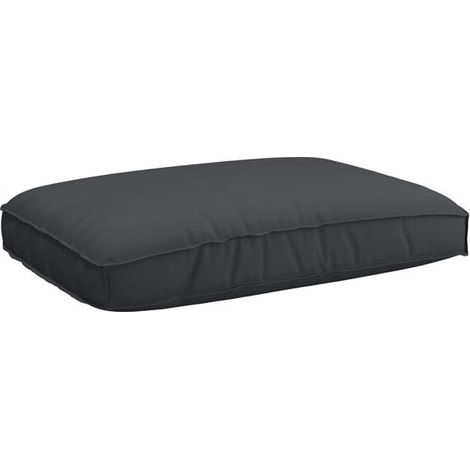 Coussin noir, mesurant 120 x 80 x 12 cm, en tissu Oxford. (1/5)