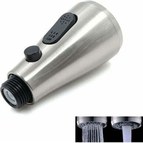 Robinet évier Cuisine Rechange Robinet - Douchette robinet extractible en plastique, finition brossée, prend en charge 2 modes de commutation (pulvérisation, débit) avec bouton d'arrêt (1/4)