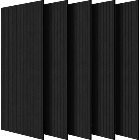 5 panneaux acoustiques autocollants 120 x 60 x 1 cm, mousse insonorisante fibre polyester haute densité, noir, usage polyvalent (1/5)