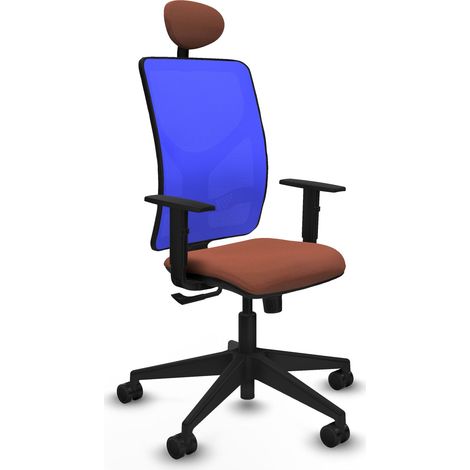 Silla de Oficina con Cabecero Motilla Piqueras y Crespo 1D066N1 Azul Marrón