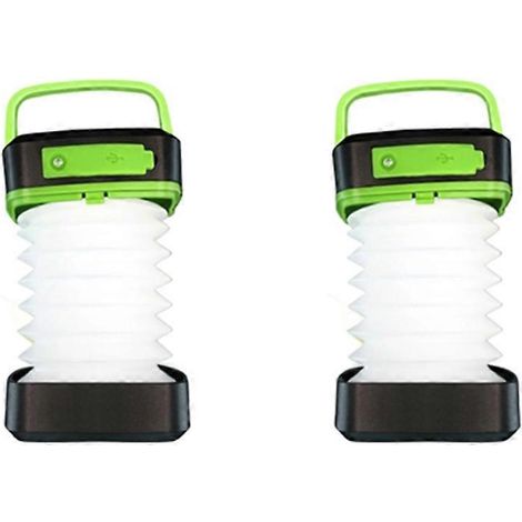 Set aus 2 wiederaufladbaren Solar-Campinglaternen mit 3 Beleuchtungsmodi und einer tragbaren USB-LED-Taschenlampe, ideal zum Wandern, für Notfälle und Outdoor-Aktivitäten. (1/5)