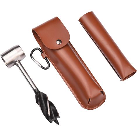 Outil de survie, tarière manuelle à 4 tranchants, clé de colon, foret à œil Scotch pour le bushcraft, le travail du bois, le camping et la coupe de bo (1/5)