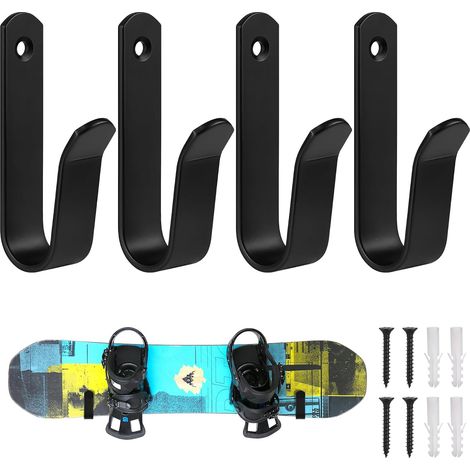 Support Skateboard Mural,Support Mural Horizontal pour Skateboard,Noir Support pour Snowboard,Rangement et présentoir Portables pour Snowboard,skiboard,Longboard,Skateboard (1/5)