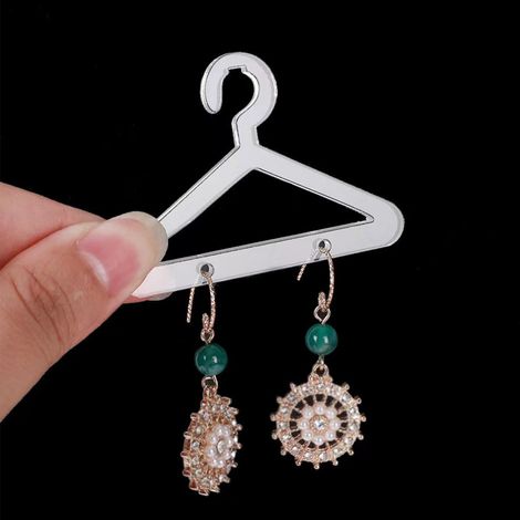 Présentoir à boucles d'oreilles en acrylique, présentoir pour boucles d'oreilles et colliers, présentoir à bijoux transparent en acrylique, boucles d'oreilles à clous, mini cintre à vêtements n° 2. (1/5)