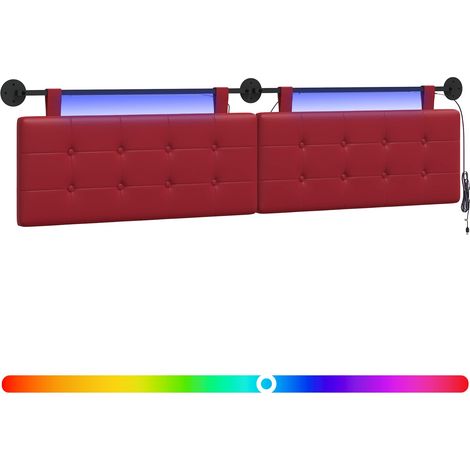 Maison Exclusive - Testiera sospesa Con luce LED Rosso Vino Similpelle (1/5)