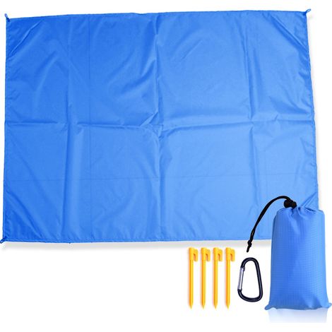 Bâche de camping légère, imperméable et résistante au sable, pliable et se range facilement dans un petit sac, pour les loisirs de plein air (1/5)