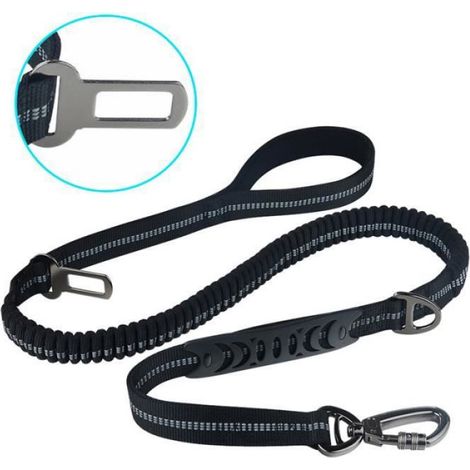 Laisse Chien - - Ceinture de sécurité - 2,5 x 135 cm - Antidéflagrant - Pour chiens moyens et grands (1/4)
