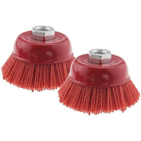Brosse Métallique - Diamètre 75 mm - Filetage Interne M14x2 - Pour Meuleuse D'angle - 2 Pièces (1/5)