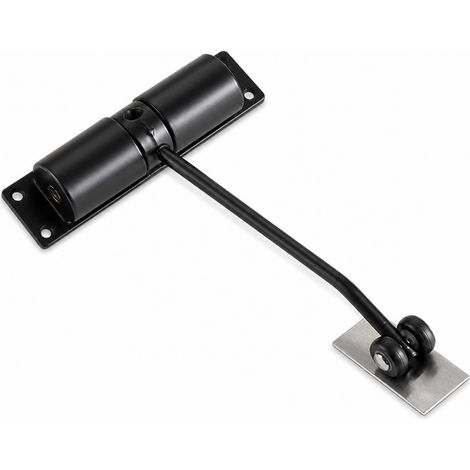 Ferme porte hydraulique rond noir en acier inoxydable silencieux (1/5)