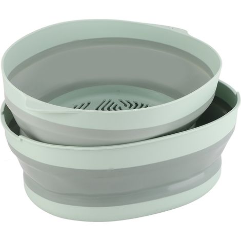 Panier égouttoir pliable à double couche grand modèle vert pour le rangement des fruits et légumes portable la cuisine extérieure (1/5)