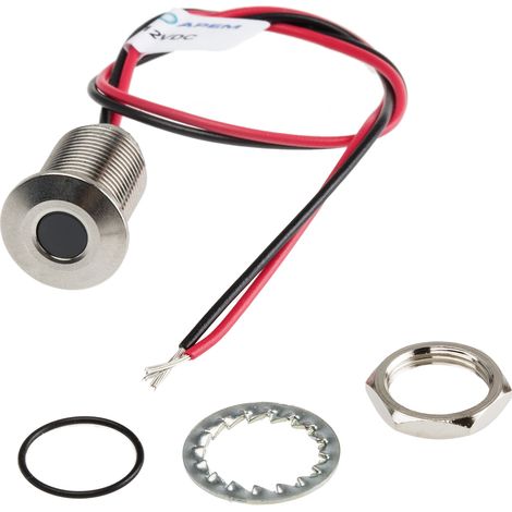 Voyant de panneau à LED LED lumineux  Blanc RS PRO, dia. 10mm, 10.8  13.2V c.c., IP67 ( Prix pour 1 )