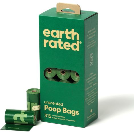 Earth Rated Sacchetti igienici per cani, a prova di perdite e extra resistenti, rotoli di ricarica in confezione convenienza, senza profumo, 315 pezzi (1/5)