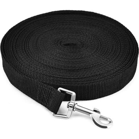 Guinzaglio per addestramento cani da 30 m, guinzaglio lungo con impugnatura imbottita in nylon, cinghia lunga per cani, gatti e animali domestici - Passeggiate, guinzagli e jogging (nero) (1/4)