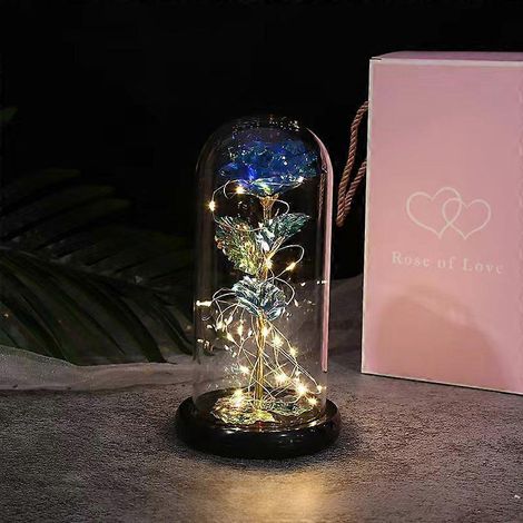 Cadeau Fête des Mères pour Maman Fille Fils, Idée Cadeau Femme Épouse Grand-Mère, Anniversaire Maman Petite Amie, Rose Artificielle Arc-en-Ciel Fleur Galaxie