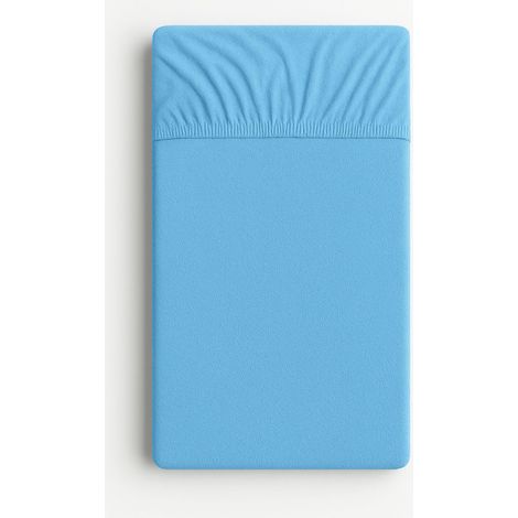 Sábana bajera ajustable de rizo para cuna 140x70cm - azul (1/4)