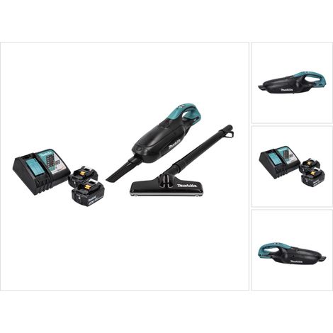 Makita DCL 182 RF B Akku Staubsauger 18 V Schwarz + 2x Akku 3,0 Ah + Ladegerät (1/5)