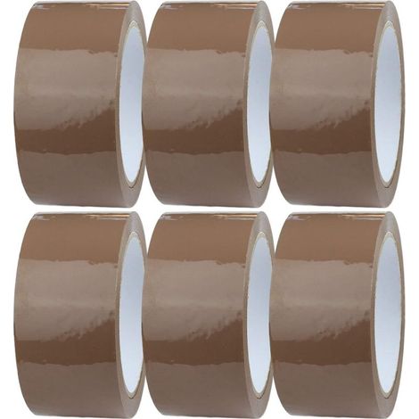 6 Rolls of Brown Duct Tape, 1.9" Wide x 0.5" x 330 Feet Adhesive Tape for Cardboard Box Packaging, Shipping, Handling Clear Tape for Packing and Wrapping (1/5)