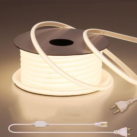 220V Ruban LED COB Exterieur Etanche 15M,4000K Blanc Naturel Flexible Découpable Bande LED CRI 80+ Sans Transformateur,pour Chambre,Gaming,Bureau,Pergola Extérieur (1/5)
