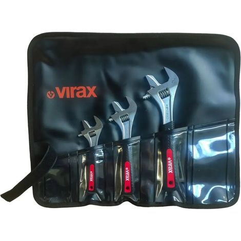Virax – Clé à molette double face 6-8-10 pour espaces confinés – Vissage rapide sans fatigue – Étui en tissu – 17039