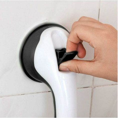Rutschfester Haltegriff für Dusche und Badewanne, Sicherheitshalterung ohne Bohren (2 Stück, schwarz)