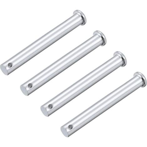 sourcing map Einzelloch-Gabelbolzen 10 mm x 80 mm Flachkopf verzinkt Vollstahl Achsgelenk 4 Stück (1/3)