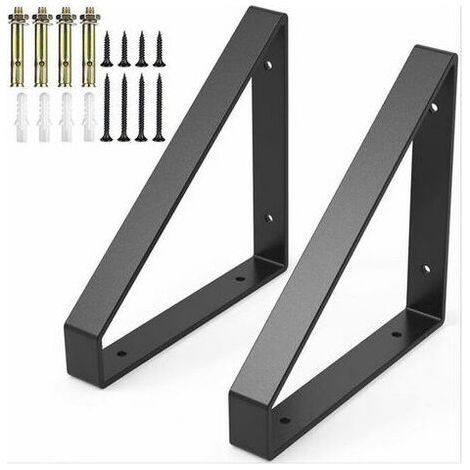 MAGIC 2Pcs Heavy Duty Metal Triangle Fixing Bracket, Wall Bracket Triangle Wall Shelf Brackets, Metal Right Angle Brackets for Hanging Furniture Industrial Connector with Screws 20.320 (1/4)