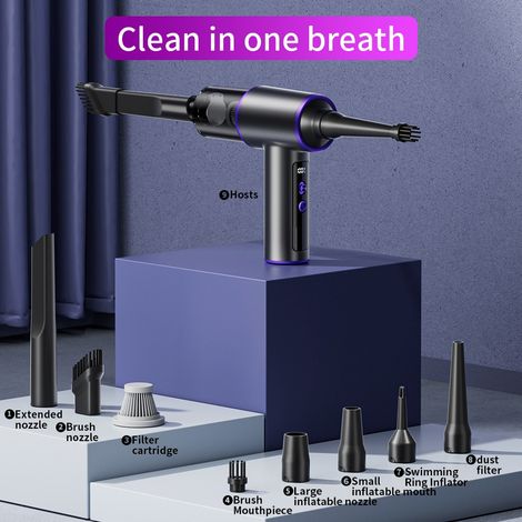 Aspirateur à main - 10000Pa - Sans fil  - Fonction souffleur