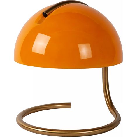 Lampada da tavolo rotonda arancio oro metallo E27 Lucide Cato (1/5)