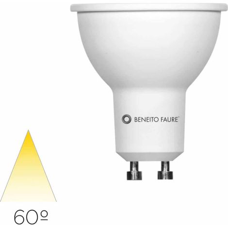 Ampoule Led Dichroïque Gu10 6W Beneito & Faure, Angle 60°, Lumière Chaude 2700K, 570 Lm, Ip40, Finition Blanche, Usage Intérieur Haute Qualité. (1/4)