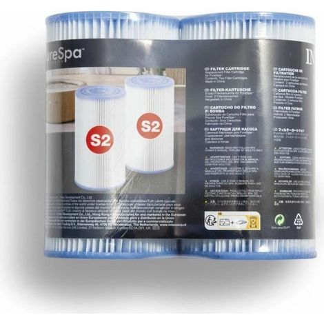 Intex S2 Cartuchos de Filtración Blancos para Spa