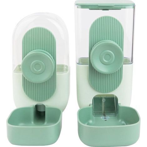Longziming - Distributeur automatique d'eau et de nourriture pour petits animaux – 800 ml d'eau + 870 ml de nourriture – Gamelle sans BPA pour lapins, cochons d'Inde, chatons et autres petits animaux (1/5)
