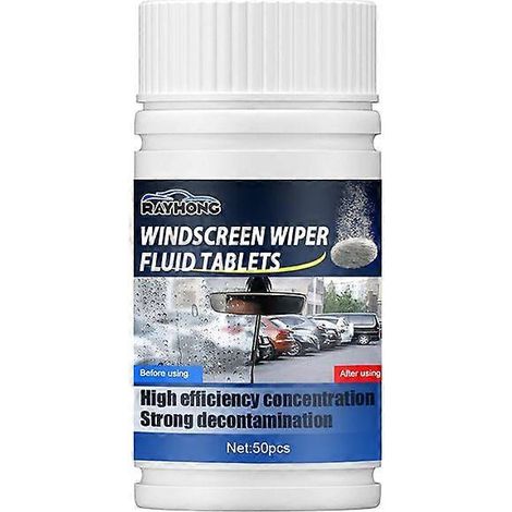50 comprimés effervescents nettoyants pour pare-brise de voiture, agent lave-glace solide, dépoussiérant, nettoyant pour vitres, accessoires auto (1/5)