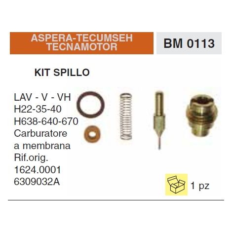 Vergasernadel-Bausatz Rasentraktor-Motor TECUMSEH LAV V VH 1624.0001