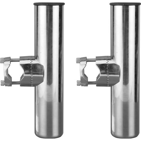 2 Stück Angelrutenhalter aus Edelstahl für Reling (1 Zoll bis 1-1/4 Zoll), Stangenmontagehalterung