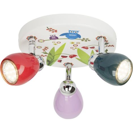 BRILLIANT lampe Birds LED Spotrondell 3flg multicolore 3x LED-PAR51, GU10, 3W lampes à réflecteur LED incluses, (250lm, 3000K) Échelle A ++ à E Têtes pivotantes (1/3)