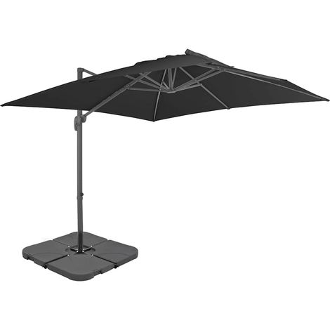 Parasol avec base portable - Parasol déporté Parasol de Jardin Anthracite BV395347 - BonneVie (1/5)