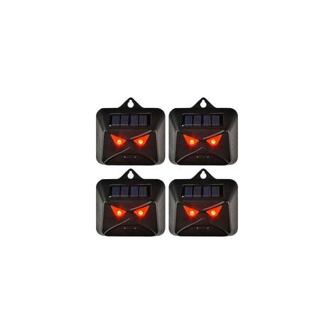 Lot de 4 Répulsifs pour Chats et Renards avec LED, Imperméables, Idéal pour Jardin, Ferme et Espaces Extérieurs