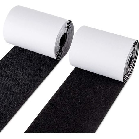 Bande velcro industrielle autocollante 10 cm noire (1/5)