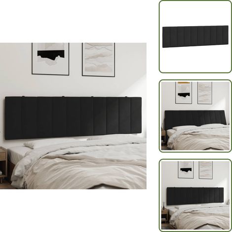 Kopfteil-Kissen Schwarz 180 cm Samt - Samtkopfteil - Bettkopfstütze - Kopfkissen - Schlafkomfort - Rückenlehne (1/5)