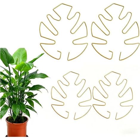 Monstera leaf support, gold metal support for climbing plants and flowering plants (1/5)