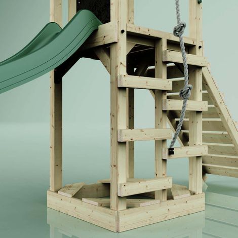 PolarPlay Spielturm Göteborg aus Holz in BlauBabyschaukel