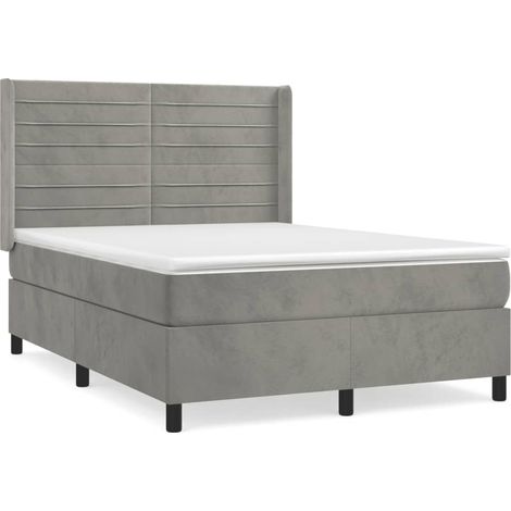 Maison Exclusive - Boxspringbett mit Matratze Hellgrau 140x200 cm